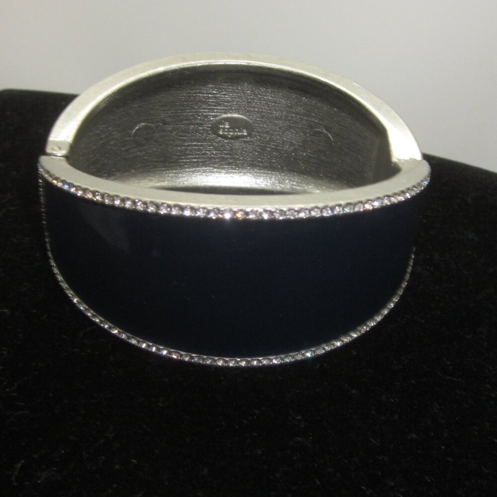 Lia Sophia Clamper Bracelet Blue Enamel with Rhinestones - Picture 2 of 5
